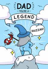 Funny Father’s Day Card - For Dad - Huzzah You’re a Legend created by Cheeky Legends
