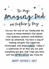 Heartfelt Father's Day Card - To My Amazing Dad - Grateful created by Kreate Paper Co.