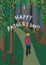 Classic Father's Day Card - Hiking - Nature created by martha and hepsie ltd