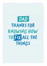 Funny Dad fixes things Father's Day card created by Percy & Pearl