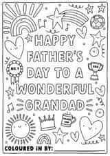 Cute Father's Day Card - Wonderful Grandad - Colouring In Card created by Sarah Harding