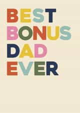 Best Bonus Dad Ever Card – Father's Day – Retro Typography Card created by Bonne Nouvelle