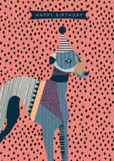 Whippet Dog Happy Birthday Card created by Lucy Alice Designs 