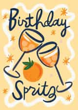 Arty Birthday Card - Aperol Spritz - For Her created by @AimeeStevens.Design