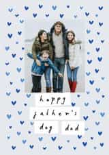 Personalised Father's Day Photo Card created by Chloe Turner - Classic Father's Day Card - Blue Confetti Hearts