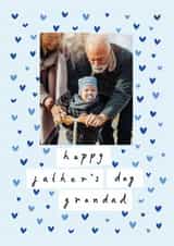 Personalised Father's Day Photo Card created by Chloe Turner - Classic Father's Day Card - For Grandad - Blue Confetti Hearts