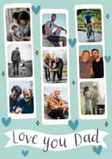 Personalised Father's Day Photo Card created by Alice Griffiths Illustration - Classic Father's Day/Birthday Card - Love You Dad