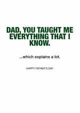 Funny and relatable Father's Day card created by Gards