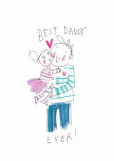 Cute Father's Day Card - Best Daddy - From Daughter created by Sketchy Muma