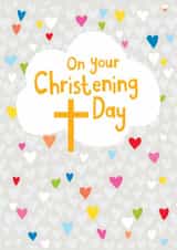 Classic Christening Card - Hearts - Cross created by Paper Salad