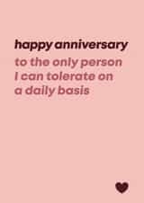 Funny Anniversary Card - Tolerate Husband Wife - Cheeky Love created by Bev O'Connor || @oconnordesign