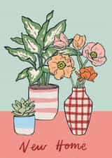 Pretty New Home Card - Potted Plants created by Embletree Designs