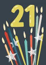 Classic Birthday Card - 21st - Colourful Candles created by Louise Tiler