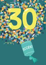 Classic Birthday Card - 30th - Party Popper created by Louise Tiler