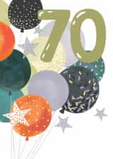 Traditional Birthday Card - 70th - Balloons created by Louise Tiler