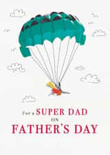 Cute Father's Day Card - Parachuting Dog - Superhero Dad created by Orchard Design House