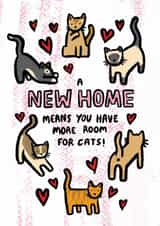 Cute Cat New Home Card For Her created by Kate Wand