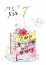 Traditional Birthday Card - 7th - Lovely Niece - Cake created by Katie Phythian Design