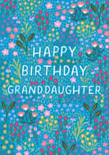 Pretty Birthday Card - For Granddaughter - Flowers created by Pear Tree Press