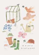 Pretty Birthday Card – Garden Illustrations created by Caryssa Jason