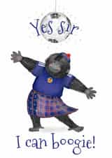 Funny Just Because Card - Scotland - World Cup - Dancing Gorilla created by LeopardyNonsense