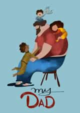 Father's Day Card -To My Amazing Dad-Adorable Kids & Dad Illustration Card created by Ayesha Idris