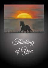 Arty Thinking of you card for Horse loving friend created by Little Red Boots Fae