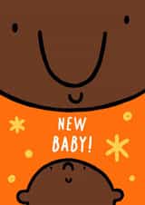 Cute New Baby Card - Smiley Faces created by Lucy Mulligan