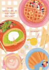 Birthday Brunch Illustration Card - Cute Foodie Card For Her created by Ditsy & Stitch