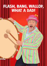 Funny Father's Day Card - David Mitchell - Last One Laughing - Flash Bang Wallop created by Pink Peach Cards