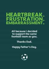Funny football father's day card for dad created by GOAT Creative