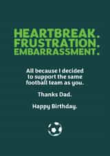 Funny football birthday card for dad created by GOAT Creative