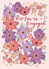 Pretty Engagement Card - Flower Pattern - You're Engaged created by Embletree Designs