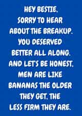 Funny Sorry To Hear About The Breakup  Card created by The Awkward Card Company 