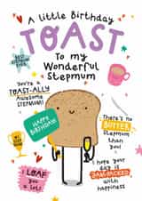Cute Birthday Card - For Step Mum - Toast created by Twisted Haggis