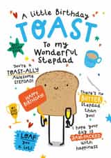 Cute Birthday Card - For Step Dad - Toast created by Twisted Haggis