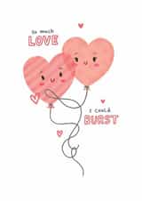Cute Anniversary Card - So Much Love - Heart Balloons created by Blue Kiwi Design