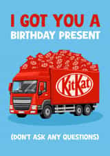 Funny Birthday Card - KitKat Truck - Chocolate Heist created by Pink Peach Cards