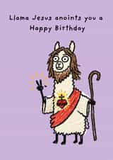 Funny Birthday Card - Llama Jesus created by Jason Moore