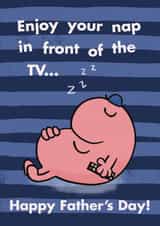 Cute Father's Day Card - Mr. Lazy - Enjoy Your Nap created by Mr. Men