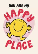 Cute Anniversary Card - Mr. Happy - You Are My Happy Place created by Mr. Men