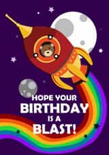 Cute Birthday Card - Teddy - Rocket - Space created by Roger Bear Designs