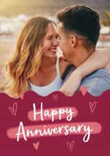 Personalised Anniversary Photo Card created by Sydney Jo Designs - Cute Anniversary Photo Card - Handwritten - Hand-drawn Hearts