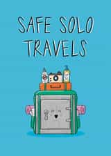 Cute Good Luck Card - Safe Solo Travels - Single Tax created by Muses & May