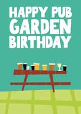 Fun Summery Birthday card - friend - Beer Garden Birthdat created by Pickled Prints