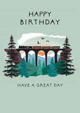 Classic Birthday Card - Steam Train - Landscape created by Rosanna Rossi