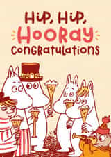 Cute Congratulations Card - Moomin  - Hip, Hip, Hooray created by Moomin Characters