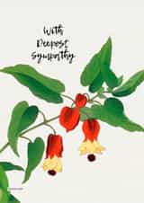 Sympathy card with Abutilon flowers created by David Bennett