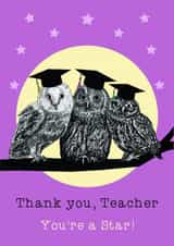 Thank You Teacher- Owls- Card created by Beth Higgins Art