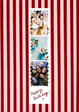 Personalised Birthday Photo Card created by Holly Walsh - Classic Birthday Card - Striped Photo Booth Frame
